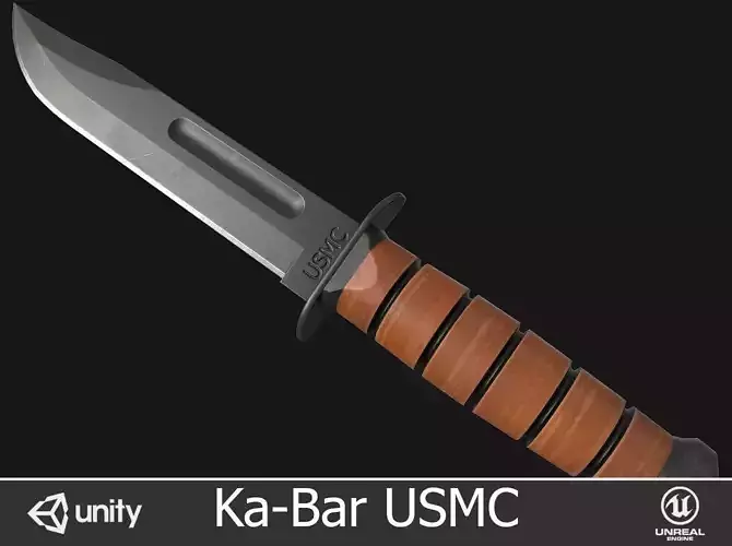 Ka-Bar USMC Knife Free low-poly 3D model
