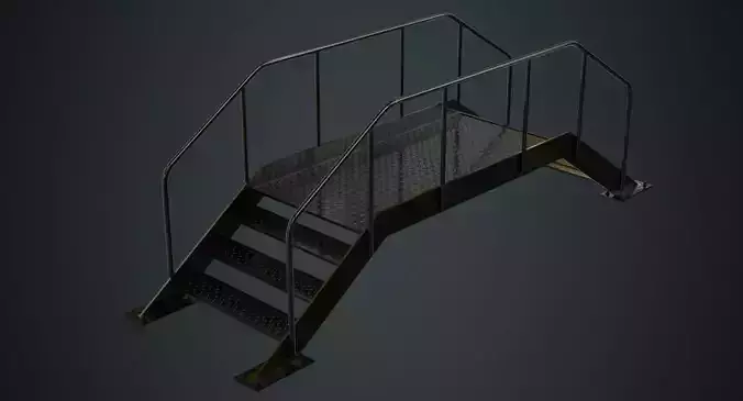 Stair 2A Low-poly 3D model