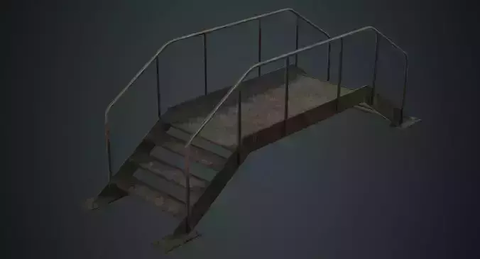 Stair 2B Low-poly 3D model