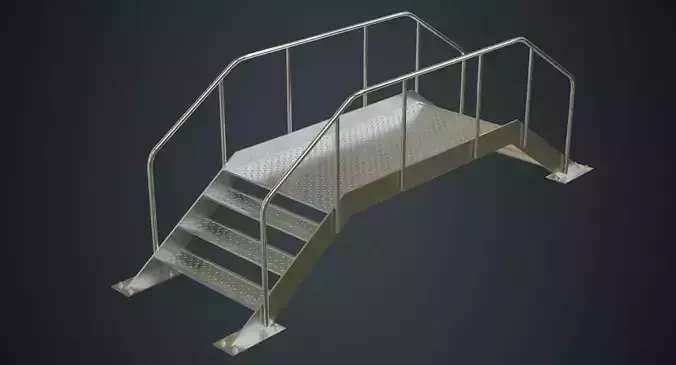 Stair 2C Low-poly 3D model