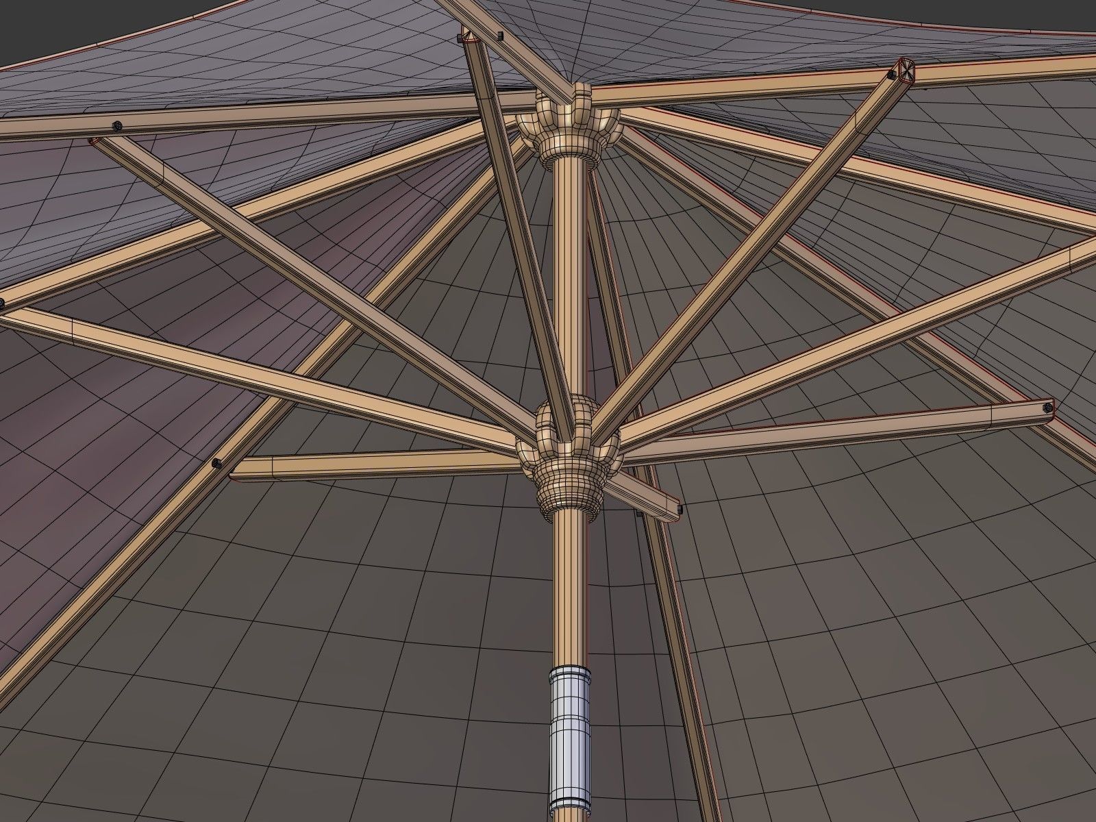 Umbrella Patio Parasol 1 Low-poly 3D model_11