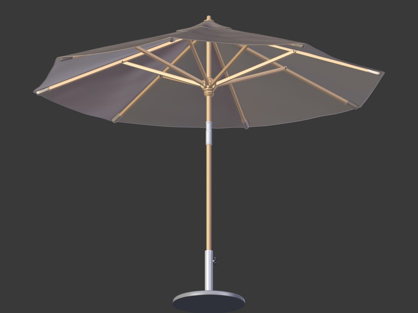 Umbrella Patio Parasol 1 Low-poly 3D model_2