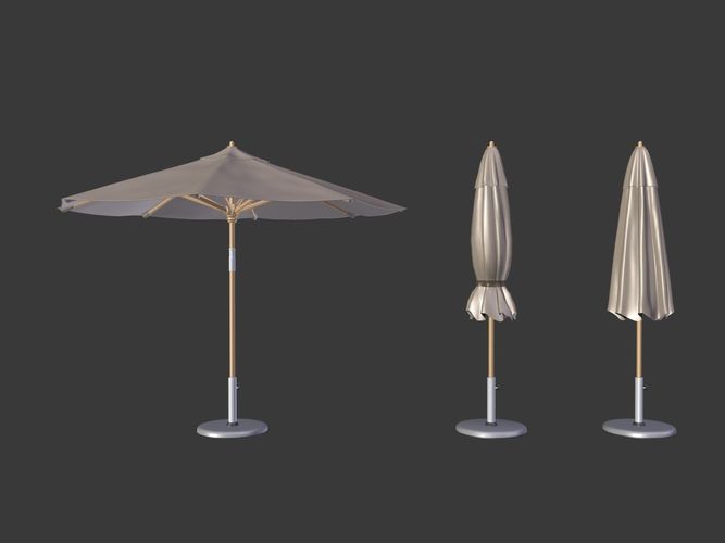 Umbrella Patio Parasol 1 Low-poly 3D model 2