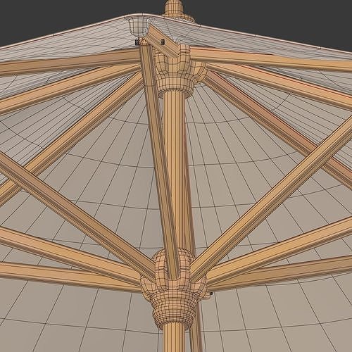 Umbrella Patio Parasol 1 Low-poly 3D model 6