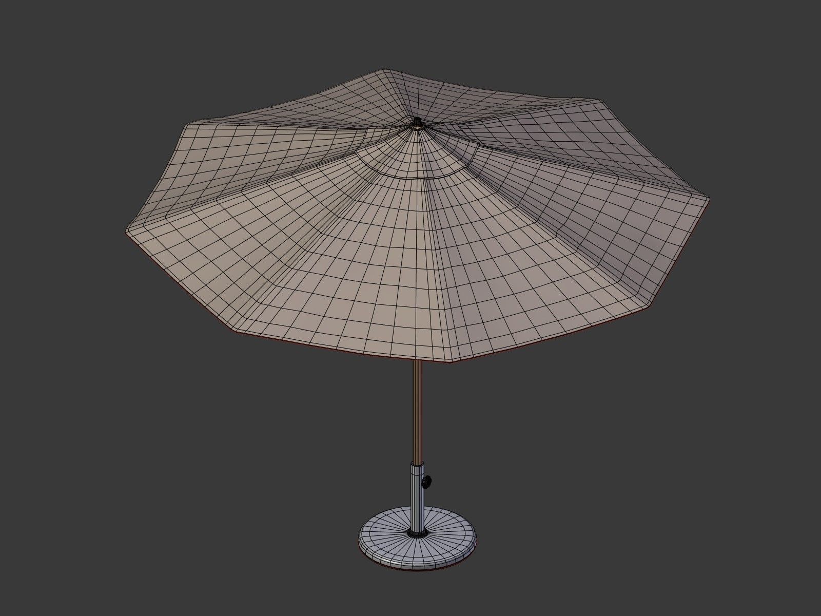 Umbrella Patio Parasol 1 Low-poly 3D model_7