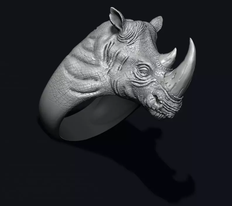Rhino ring 3D print model_0