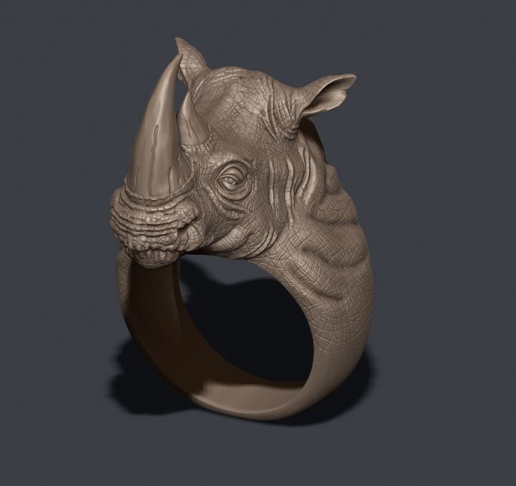 Rhino ring 3D print model_1