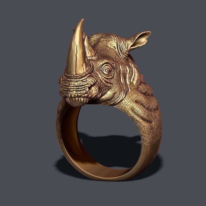 Rhino ring 3D print model_2