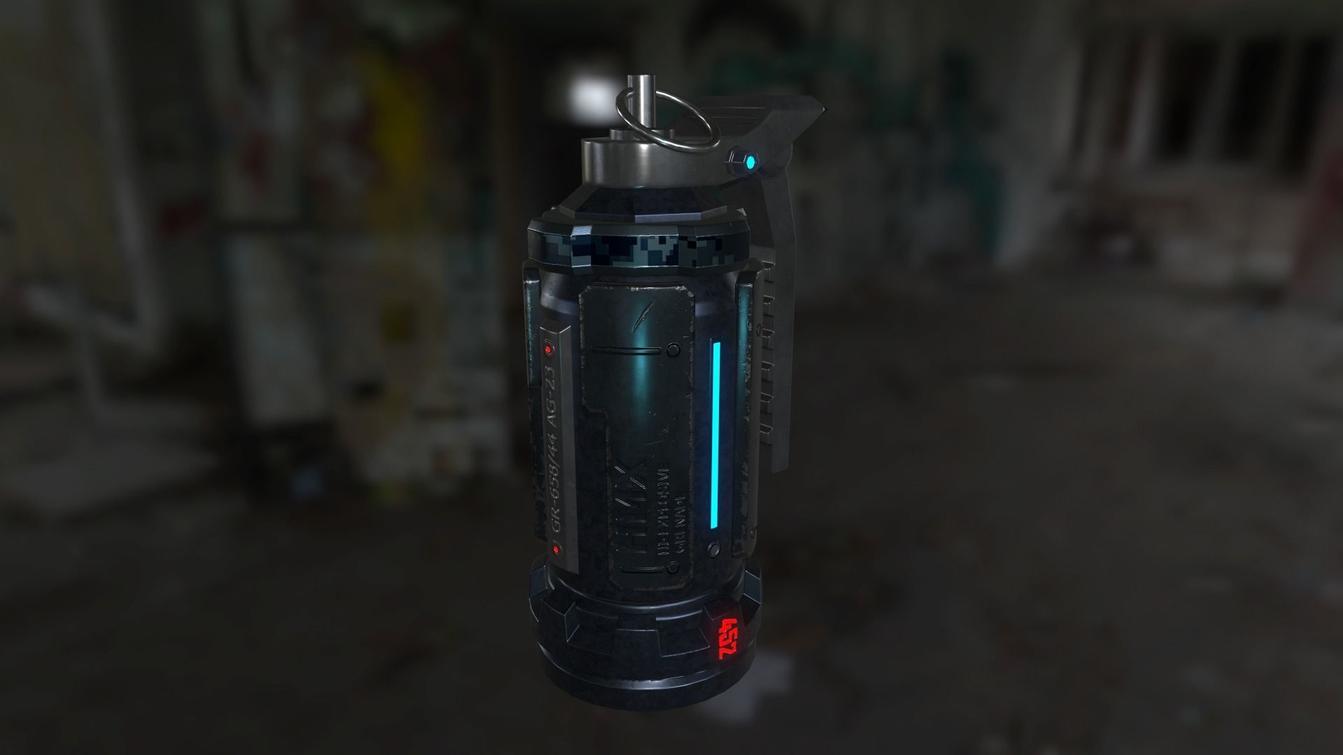 Sci-Fi Grenade  Low-poly 3D model_3