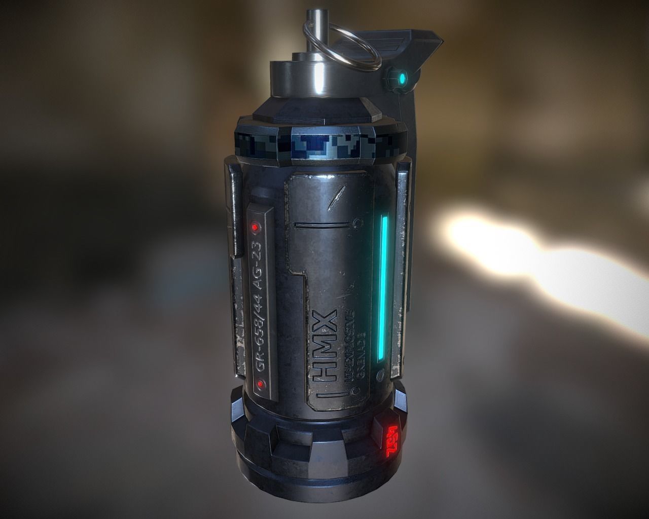 Sci-Fi Grenade  Low-poly 3D model_0