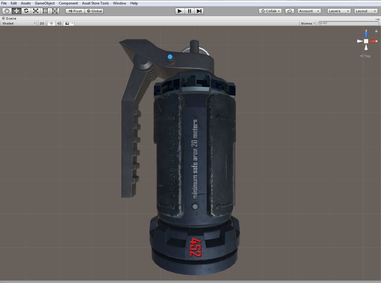 Sci-Fi Grenade  Low-poly 3D model_7