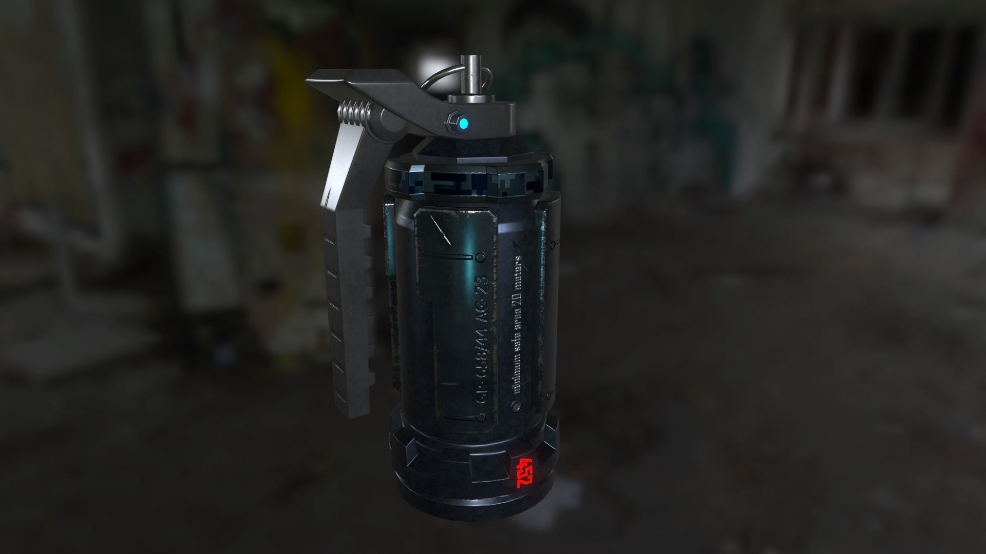 Sci-Fi Grenade  Low-poly 3D model_4