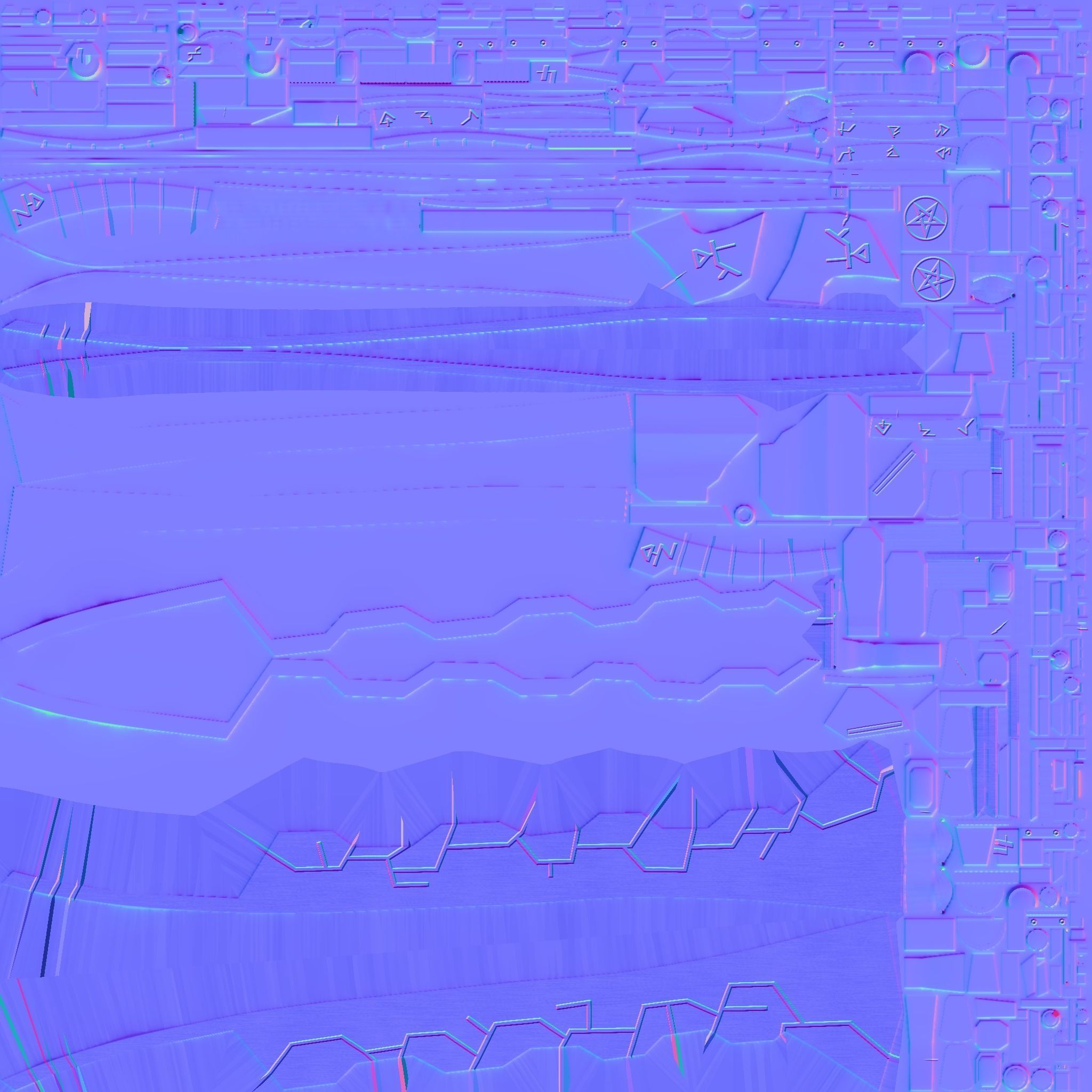 Demonic sci-fi katana  Low-poly 3D model_16