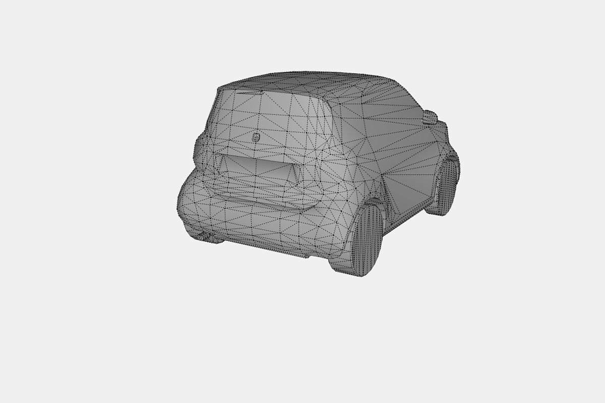 Smart fortwo Low-poly 3D model_19