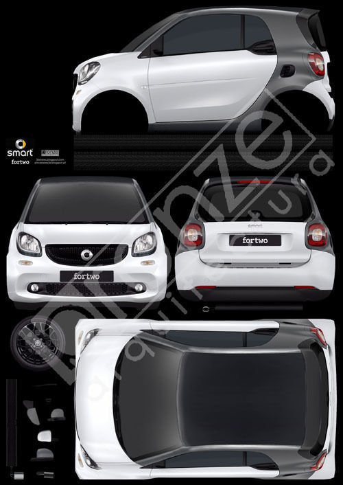 Smart fortwo Low-poly 3D model_22