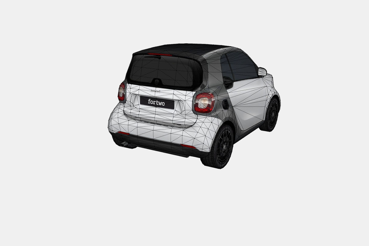 Smart fortwo Low-poly 3D model_17
