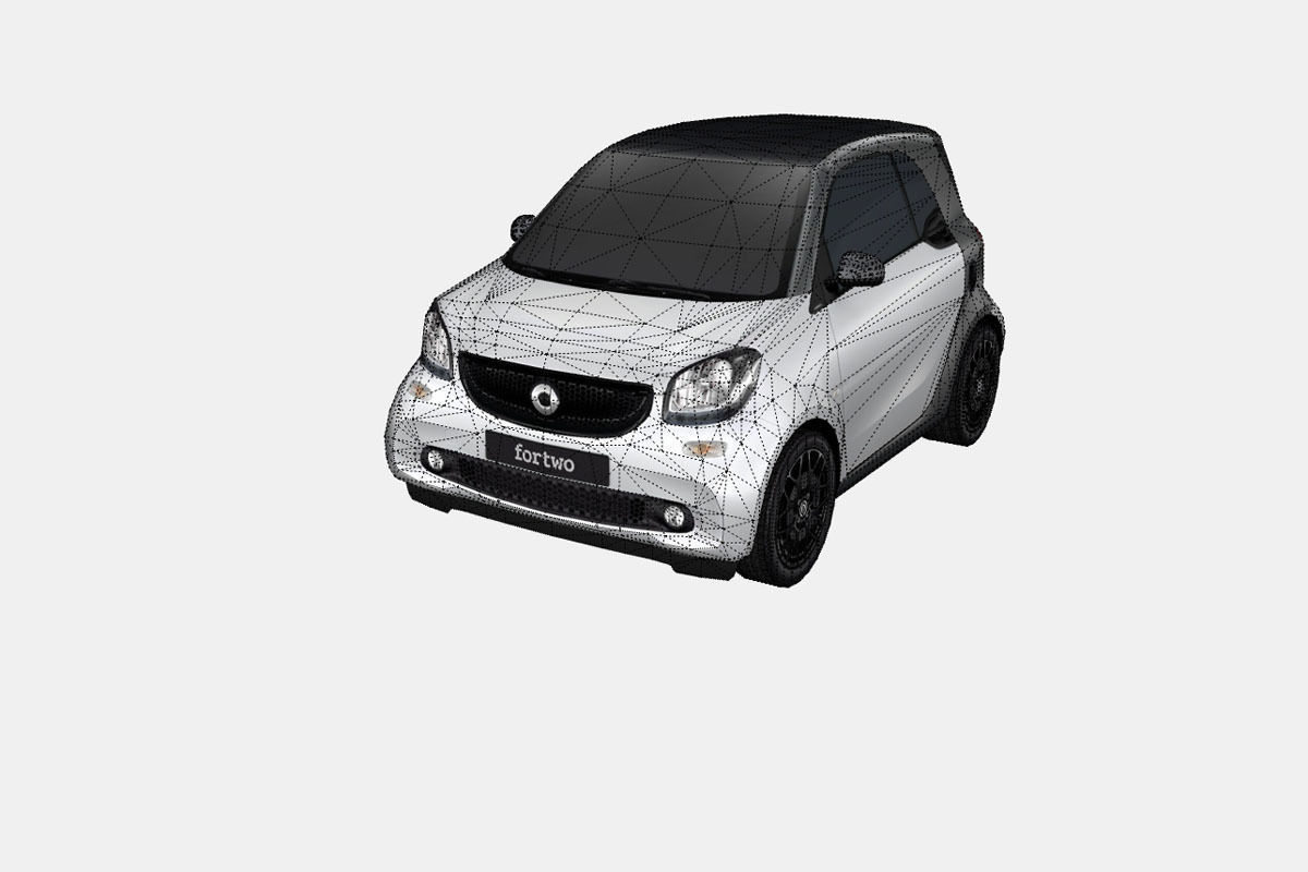 Smart fortwo Low-poly 3D model_16