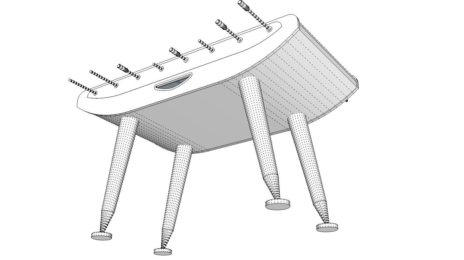 Foosball table 3D model_12