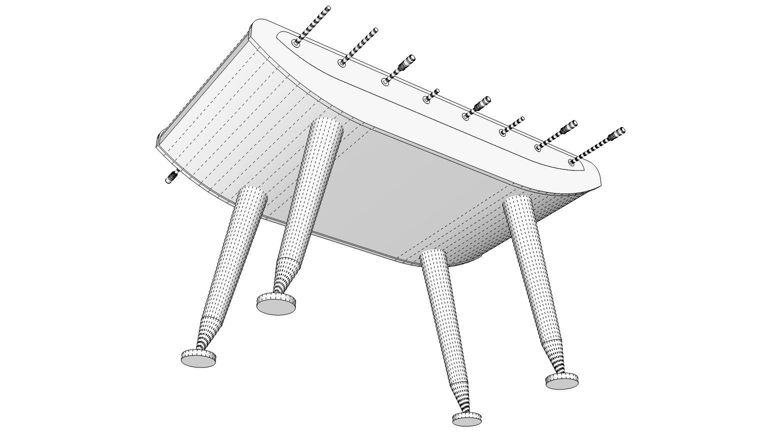Foosball table 3D model_13