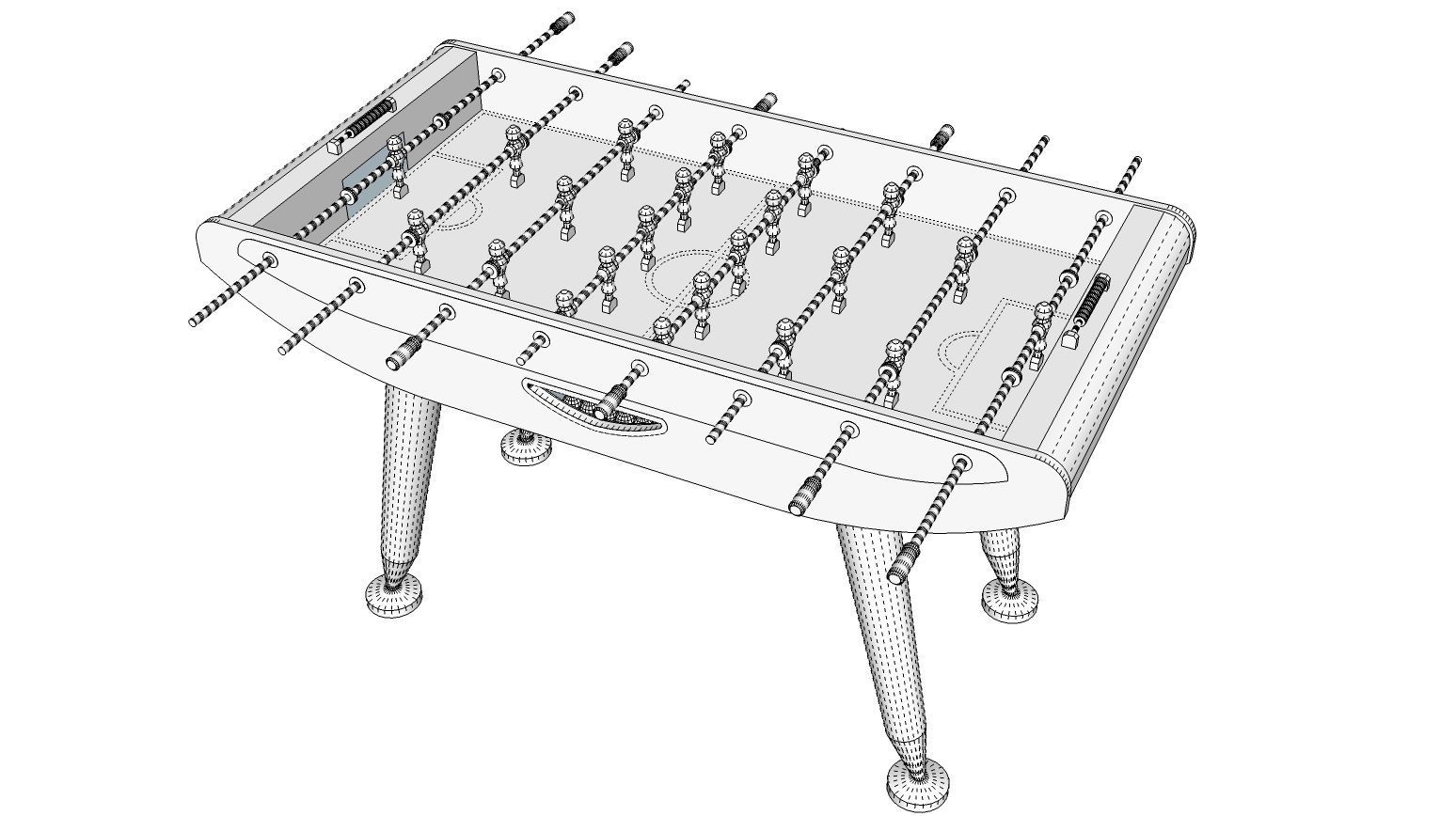 Foosball table 3D model_10