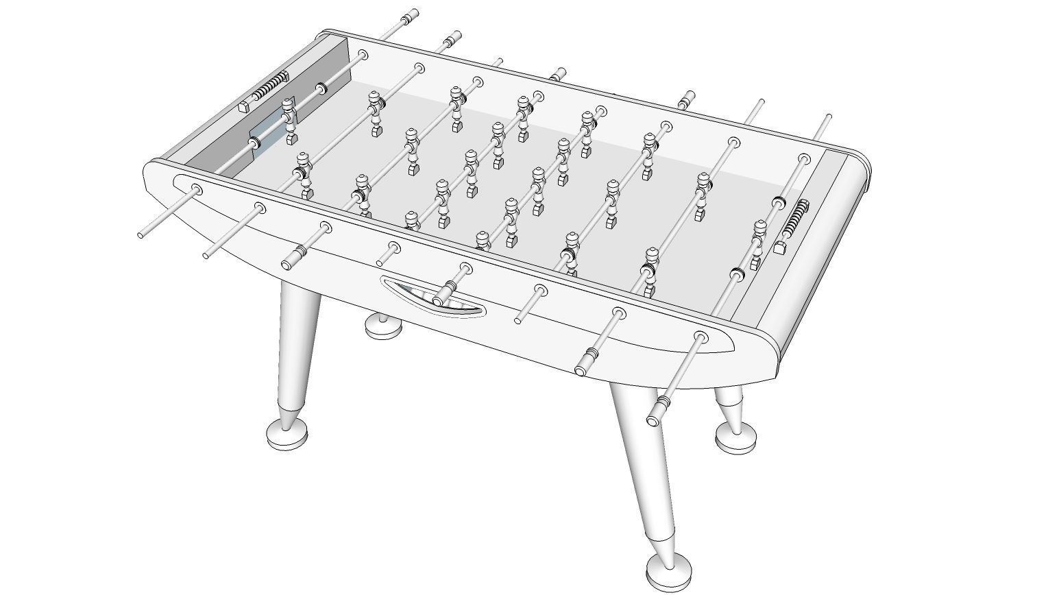 Foosball table 3D model_9