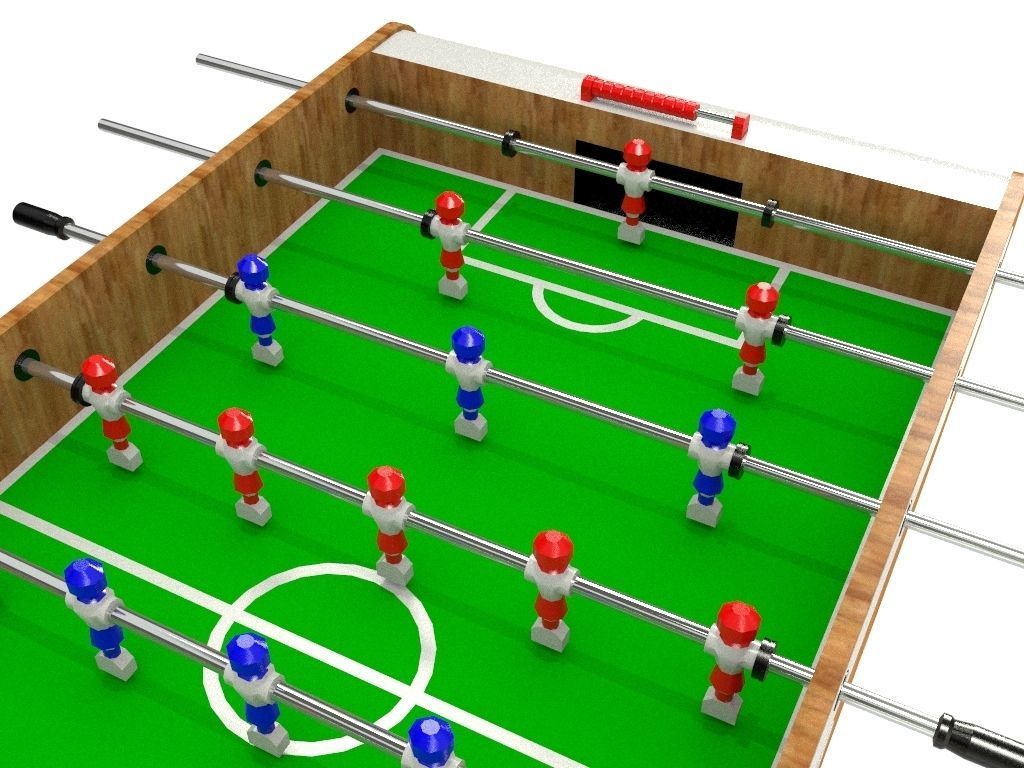 Foosball table 3D model_7
