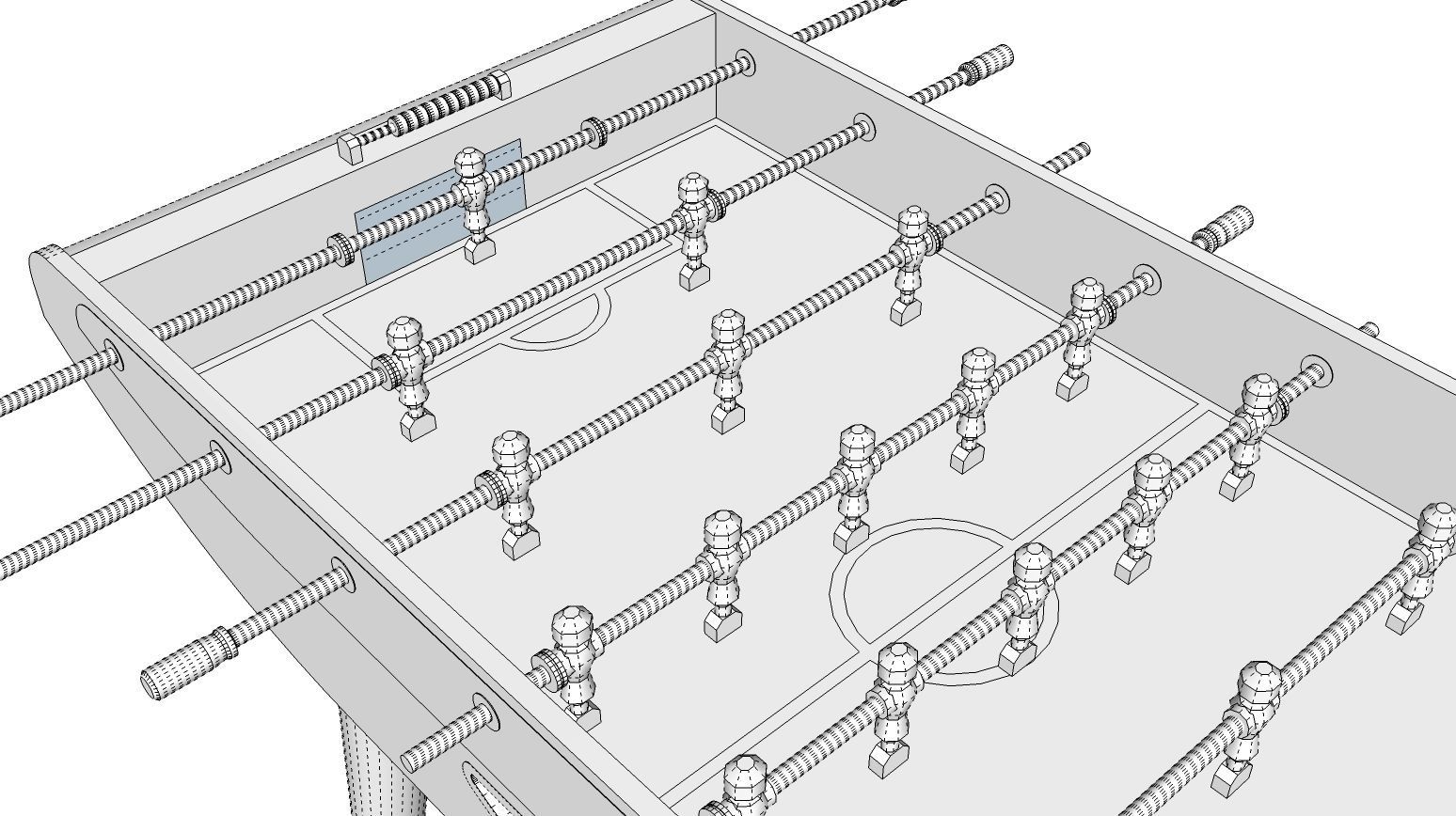 Foosball table 3D model_11