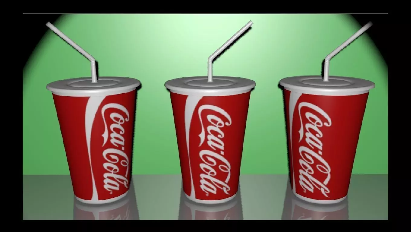 cardboard cup of coke 3D model_0