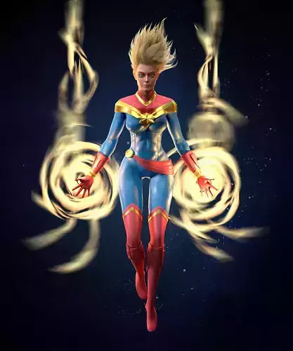 Captain Marvel Rigged