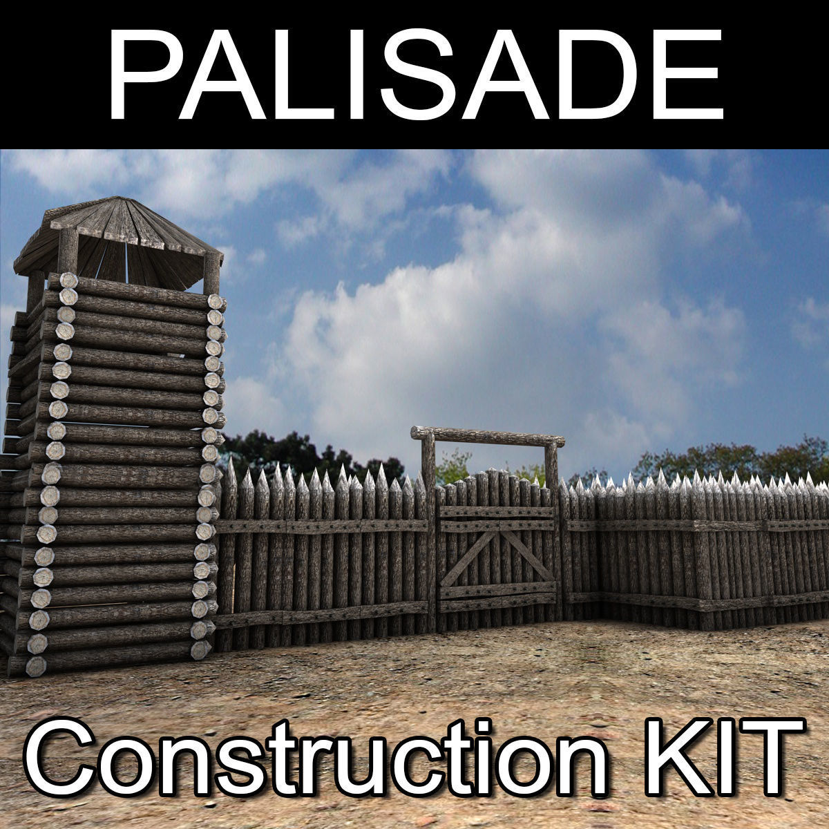 Lowpoly Palisade Construction kit