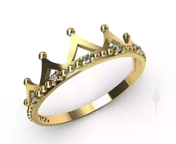 Ring Crown diamond 3D print model