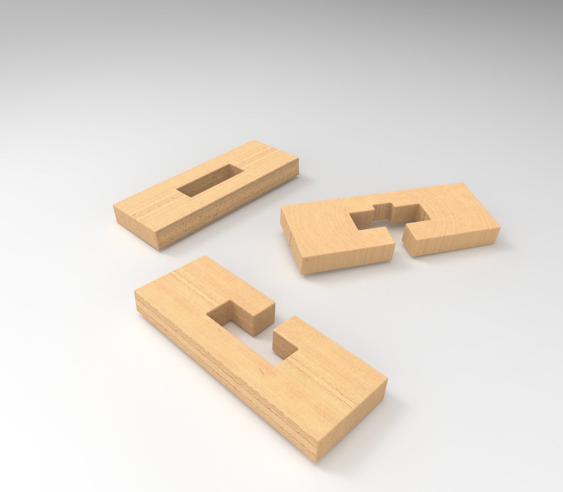Puzzle wooden piece 3D print model_2