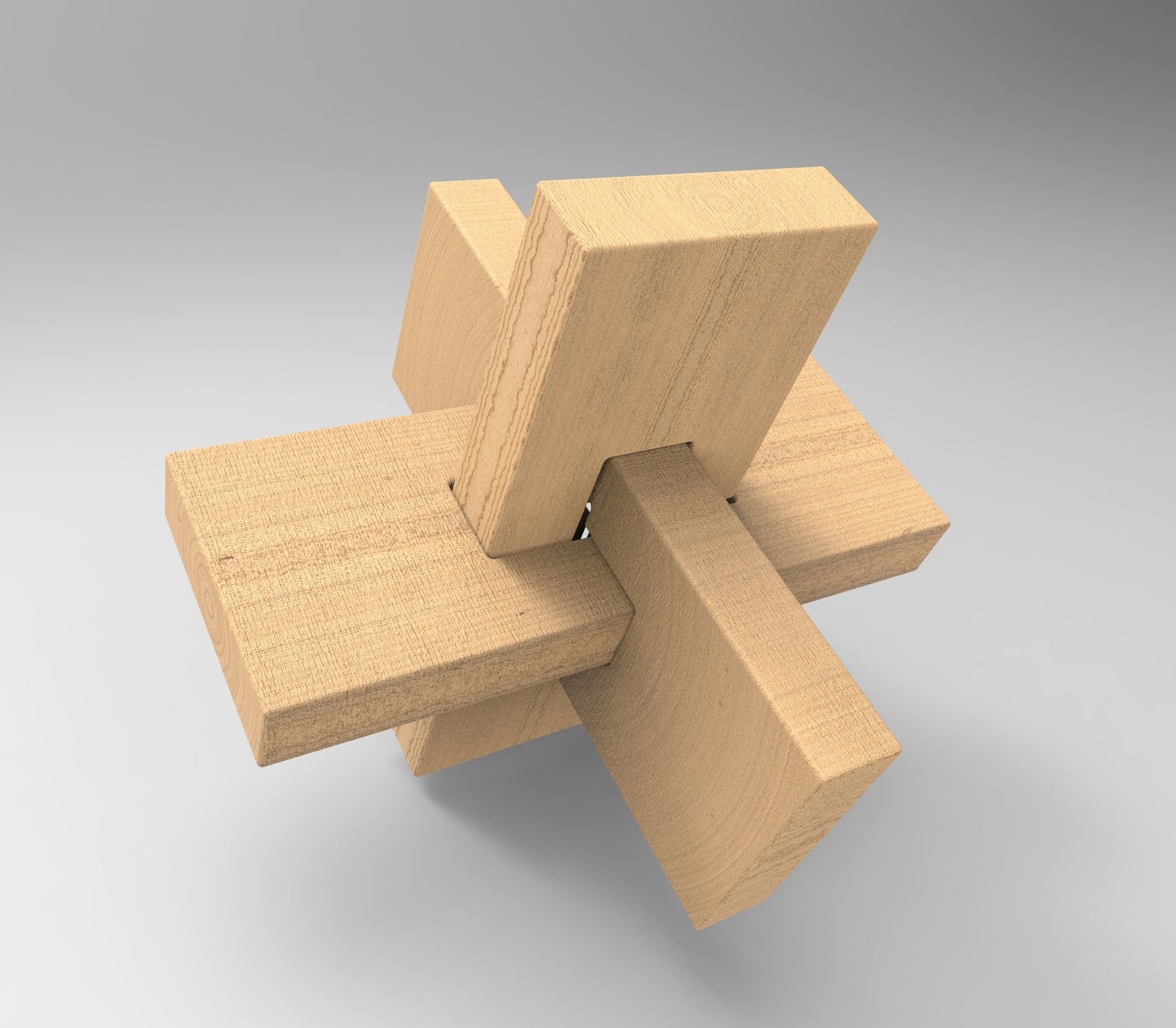 Puzzle wooden piece 3D print model_1