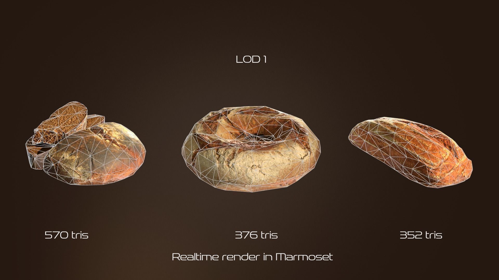 Tasty Bread Pack vol01 Low-poly 3D model_16