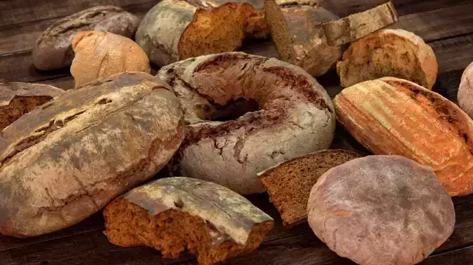 Tasty Bread Pack vol01 Low-poly 3D model
