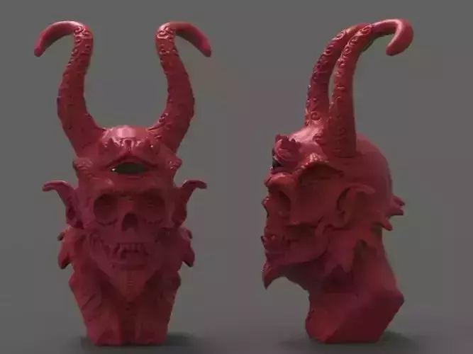 monster1 demon head with horns
