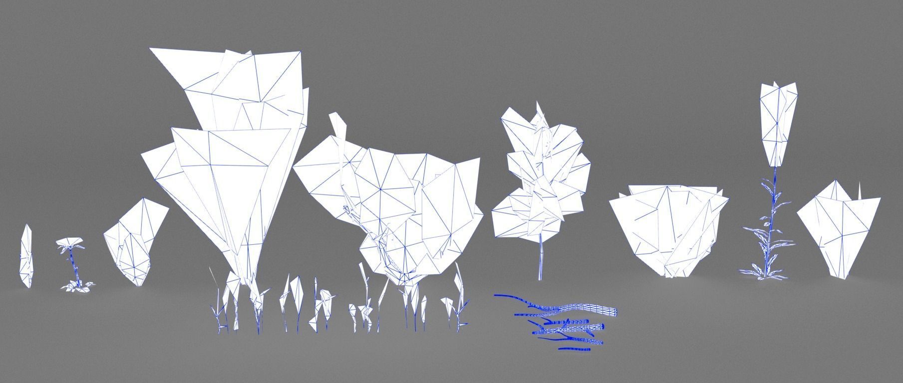 Mountain Forest Pack Low-poly 3D model_4