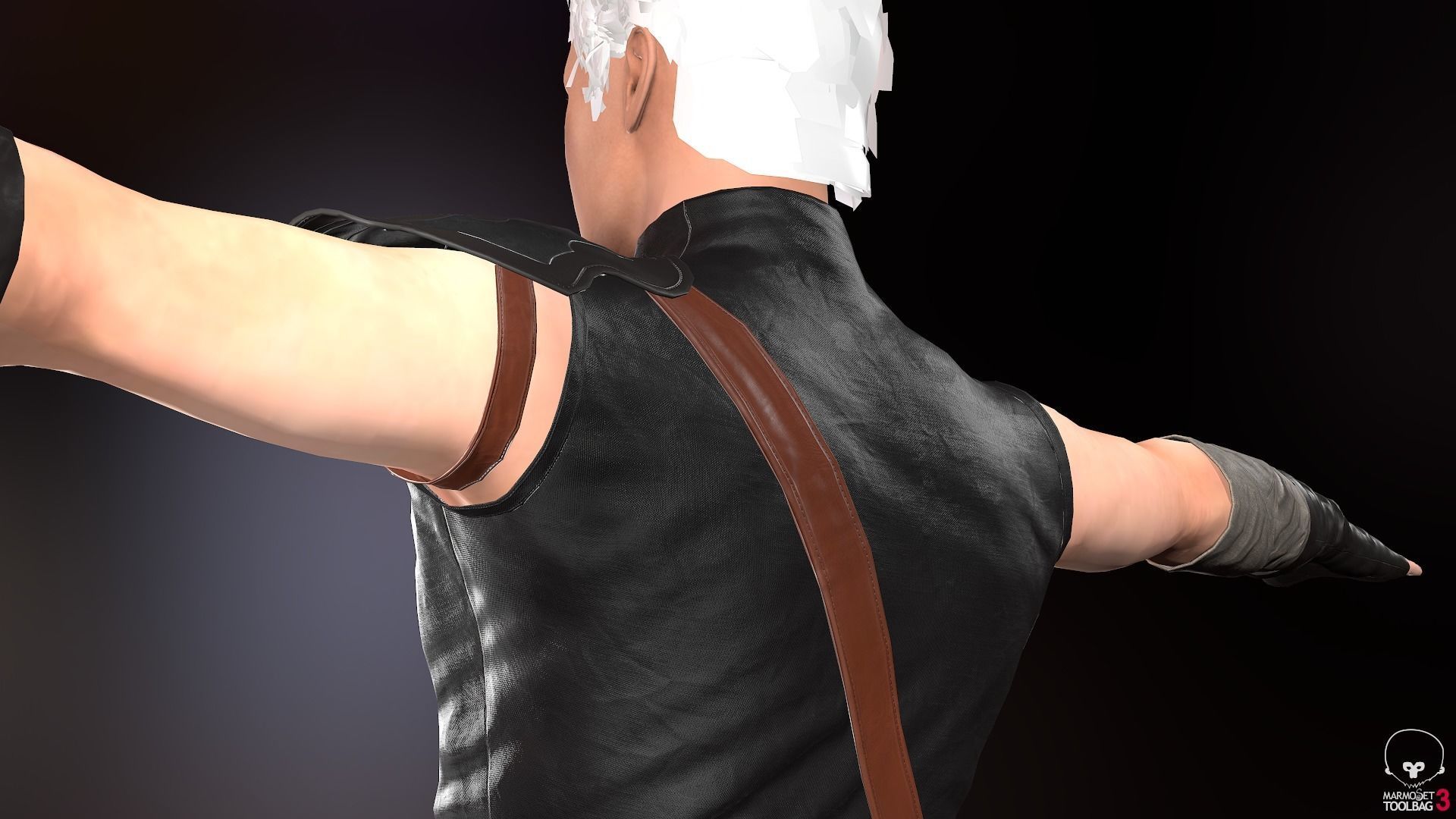 Male Ninja Outfit Low-poly 3D model_43