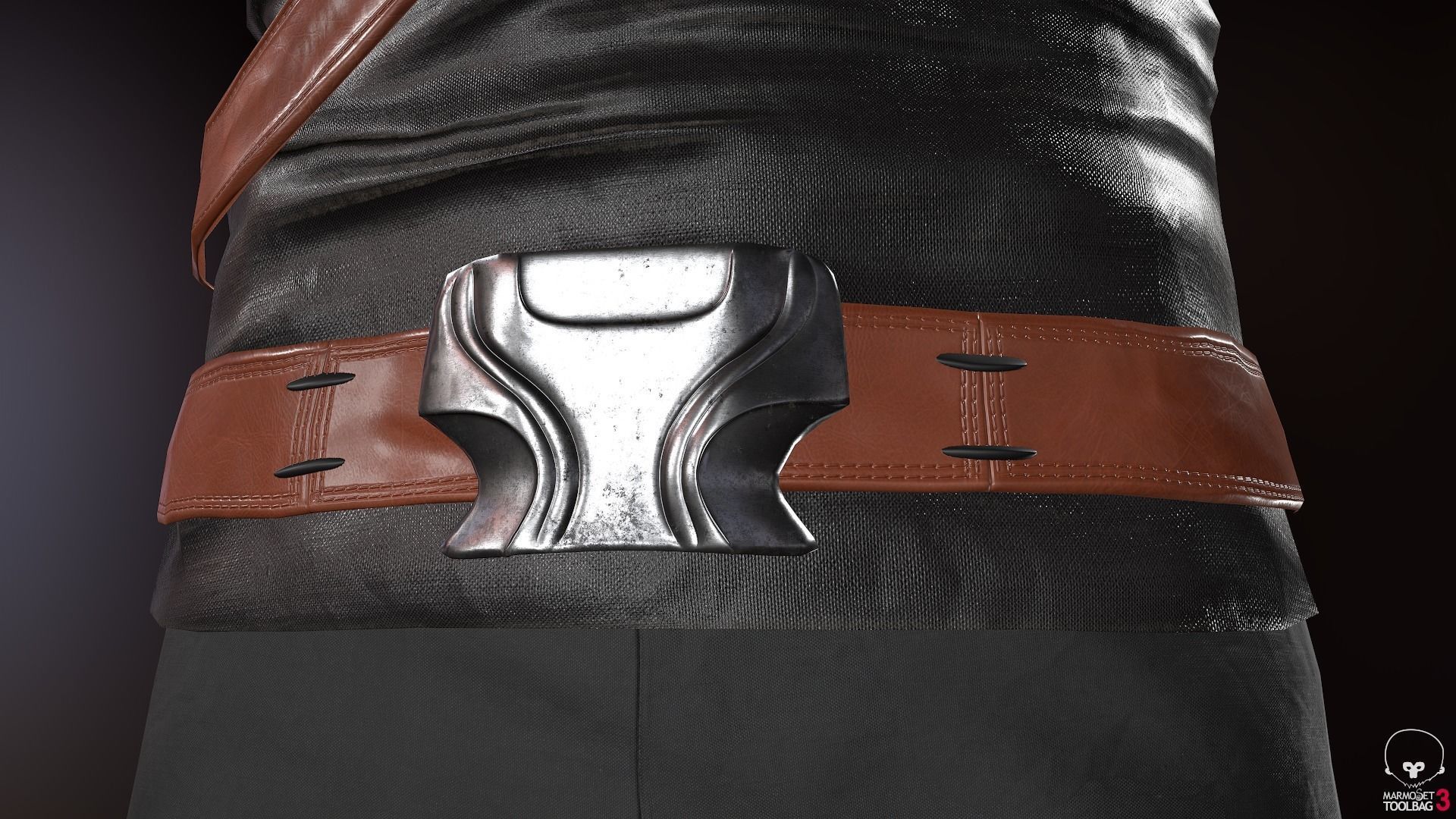 Male Ninja Outfit Low-poly 3D model_17