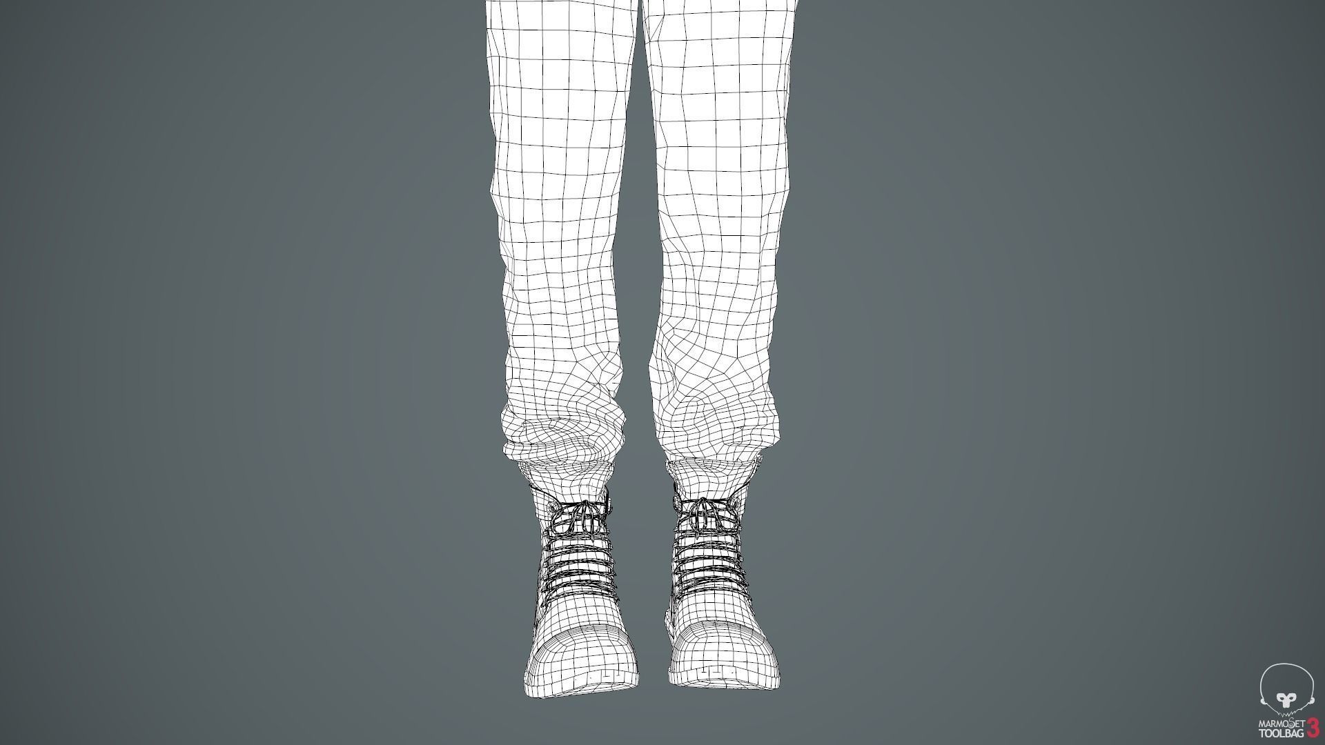 Male Ninja Outfit Low-poly 3D model_92