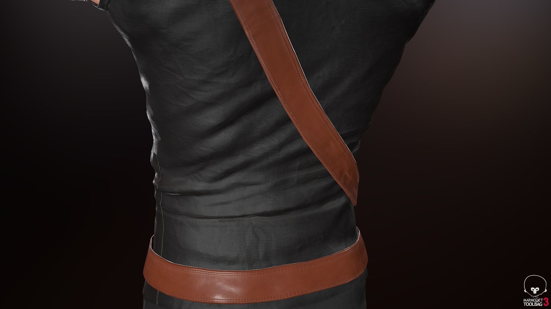 Male Ninja Outfit Low-poly 3D model_20