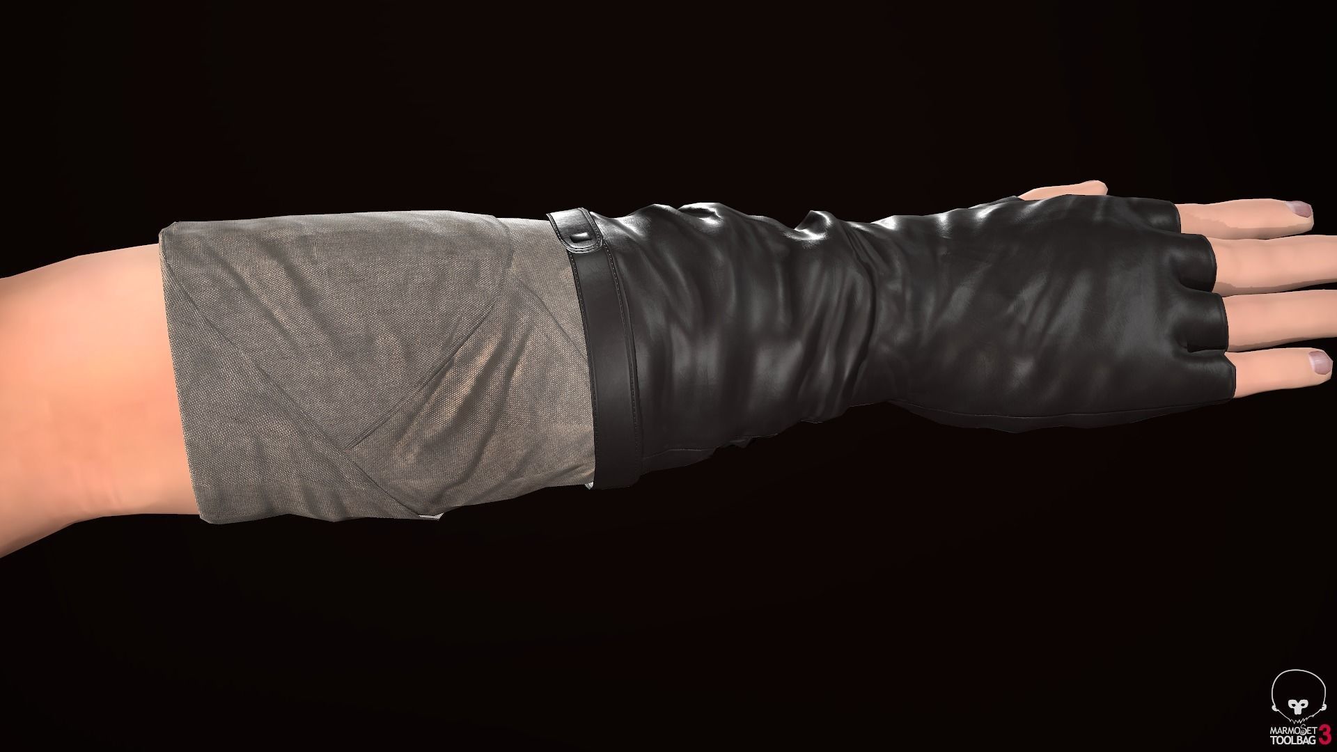 Male Ninja Outfit Low-poly 3D model_50