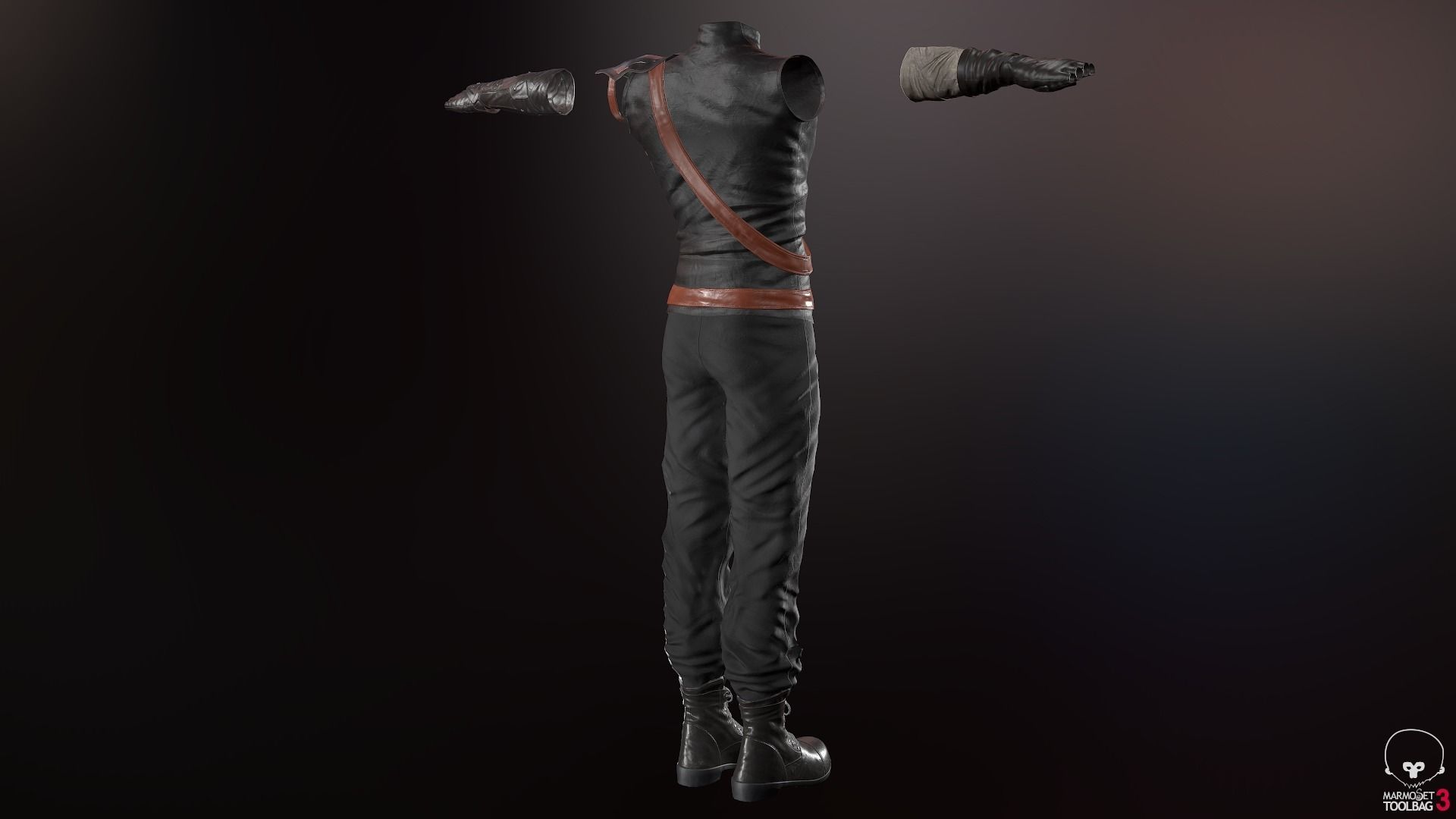 Male Ninja Outfit Low-poly 3D model_81