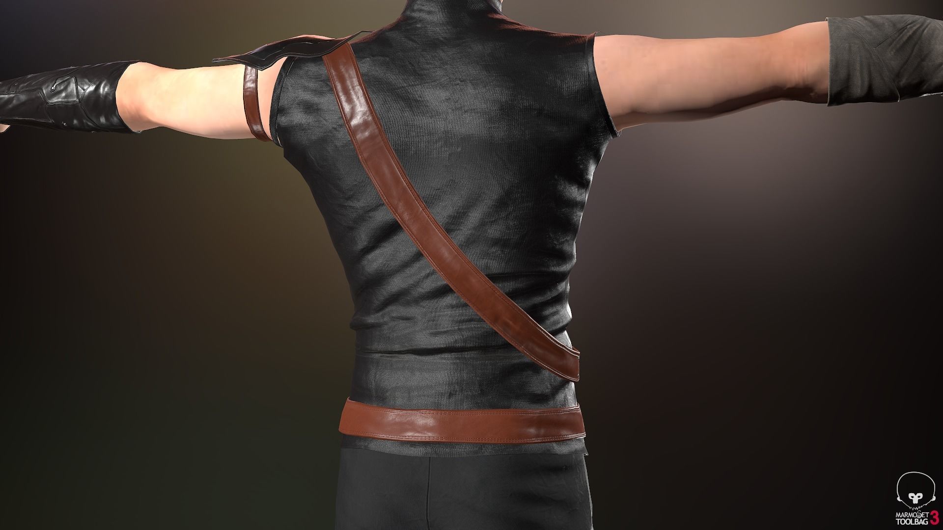 Male Ninja Outfit Low-poly 3D model_18