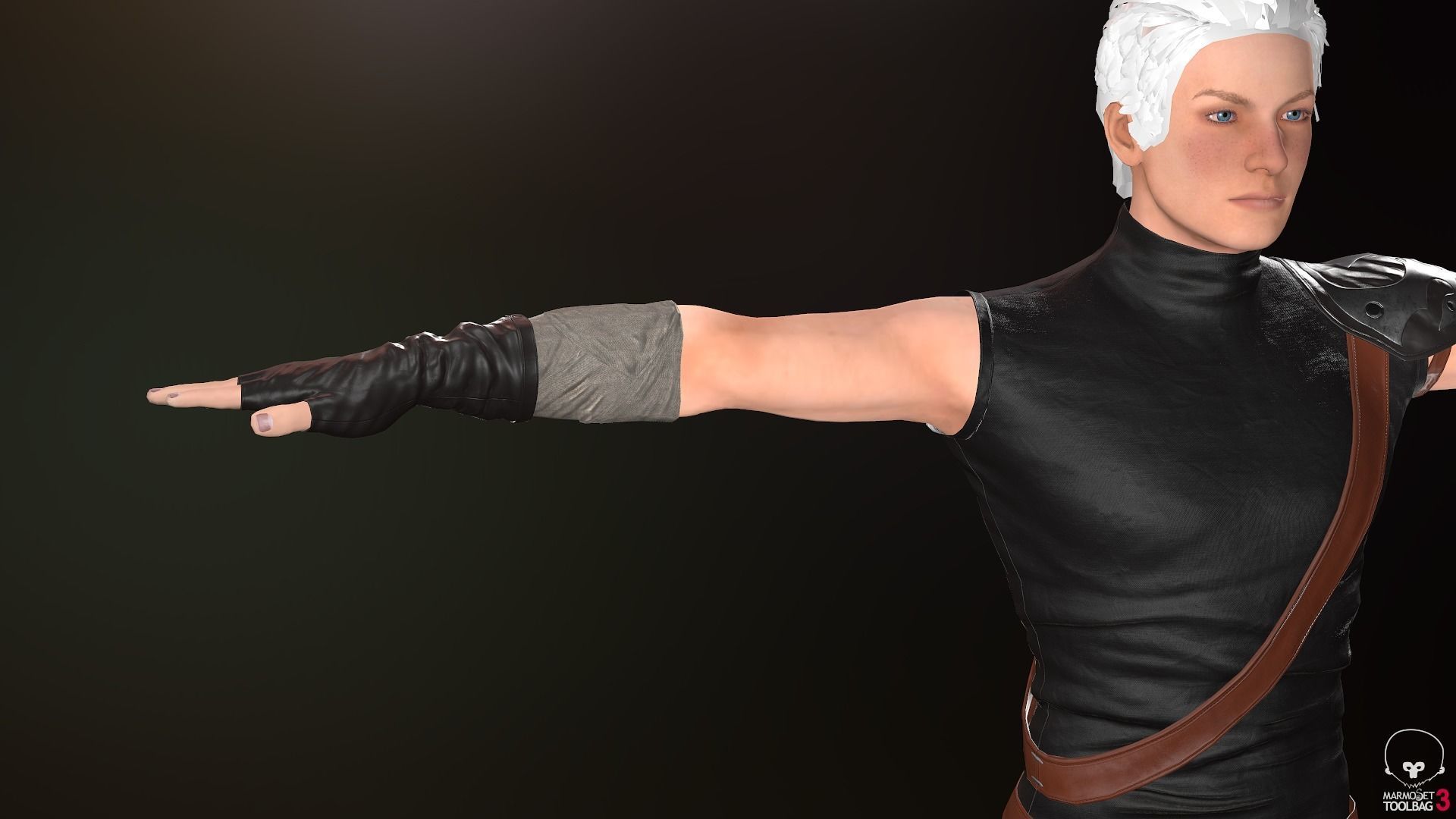 Male Ninja Outfit Low-poly 3D model_45