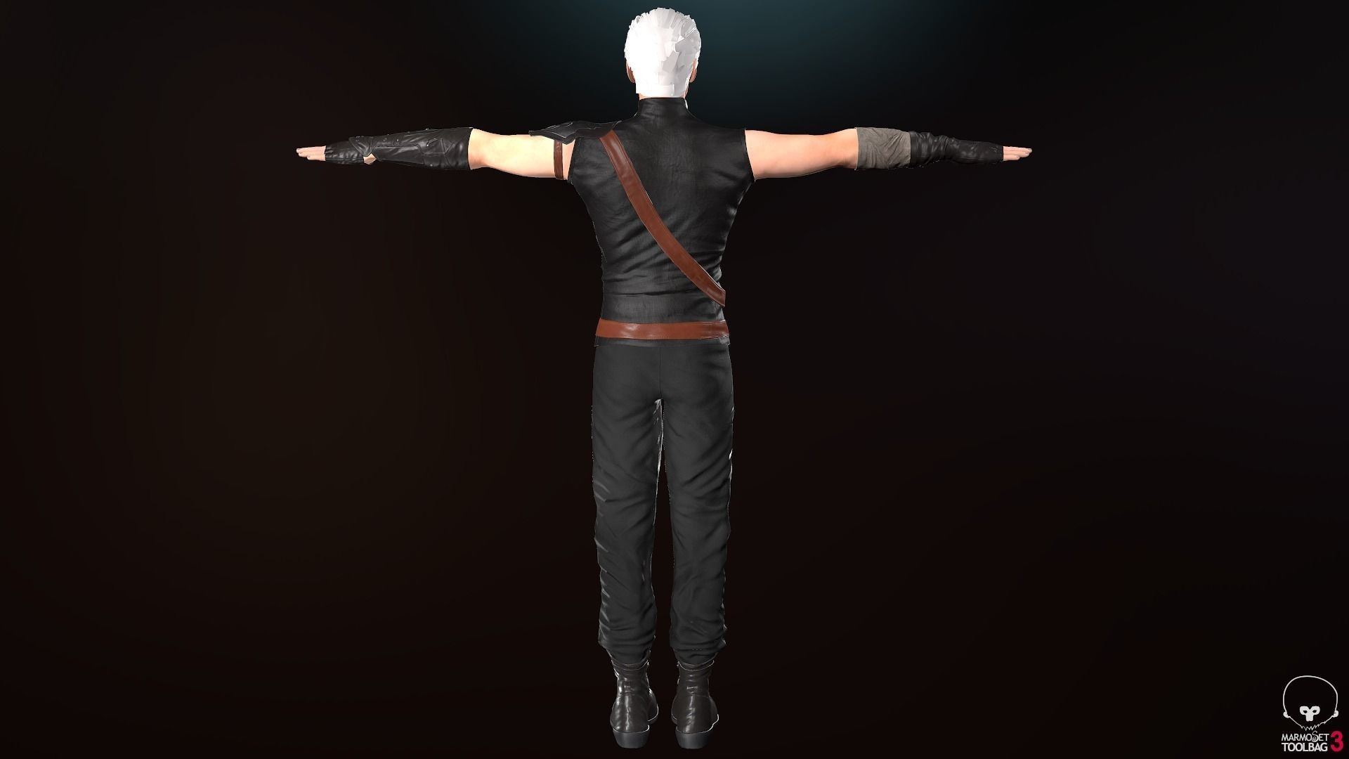 Male Ninja Outfit Low-poly 3D model_7