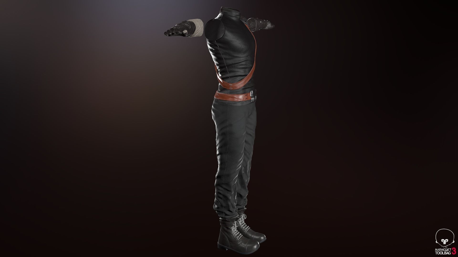 Male Ninja Outfit Low-poly 3D model_82