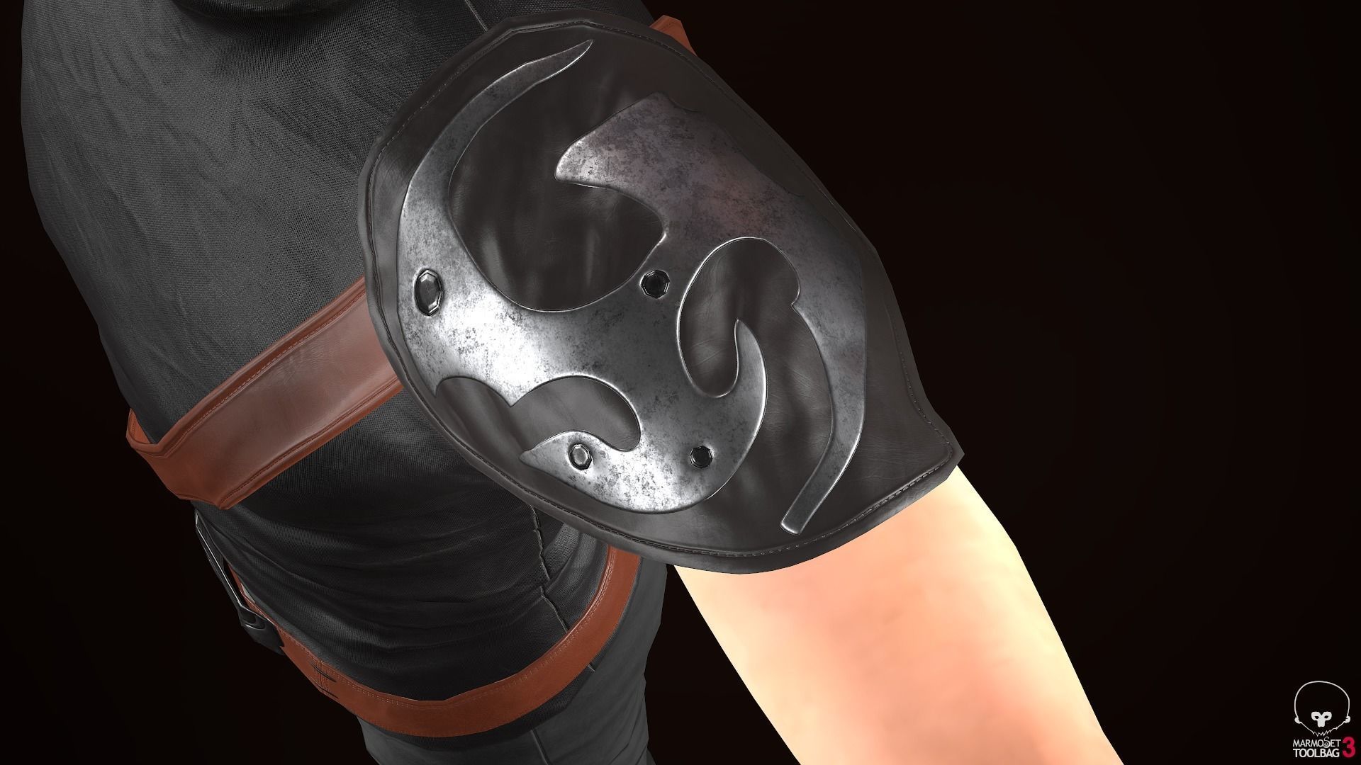 Male Ninja Outfit Low-poly 3D model_34