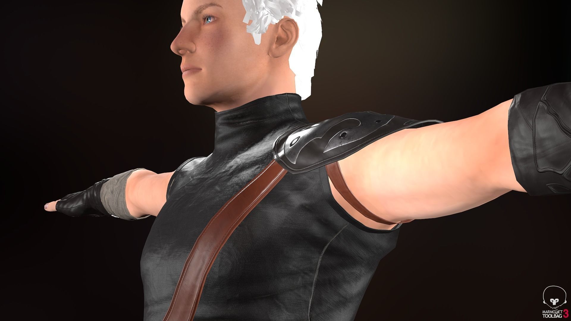 Male Ninja Outfit Low-poly 3D model_42