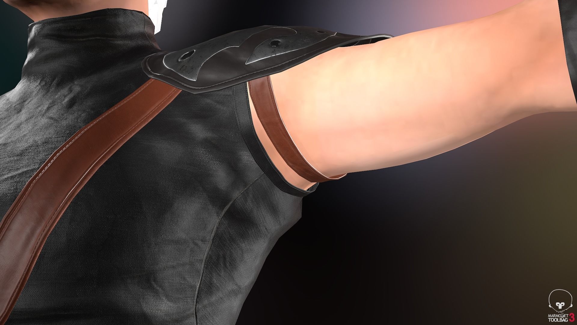 Male Ninja Outfit Low-poly 3D model_40